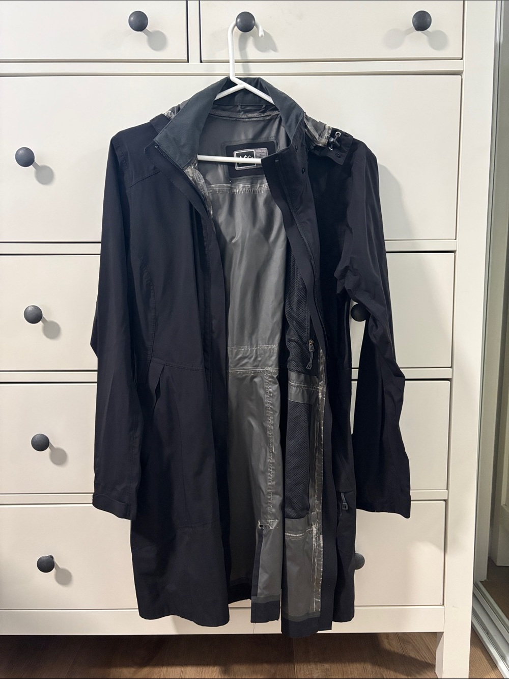 REI Black Women's Trench Coat with Hood